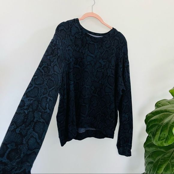 SUNDRY Python Crop Blouson Sweatshirt Medium - Picture 5 of 8